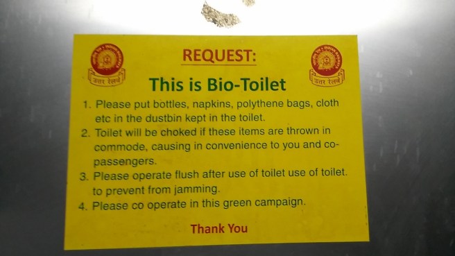 Railway Biotoilet notice